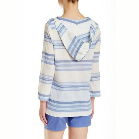 Tommy Bahama Porta Blue Striped Hooded Tunic -xs - Picture 2 of 10